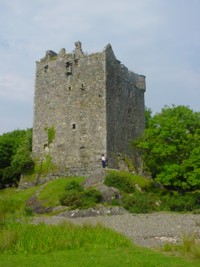 Ann in front of Moy Castle